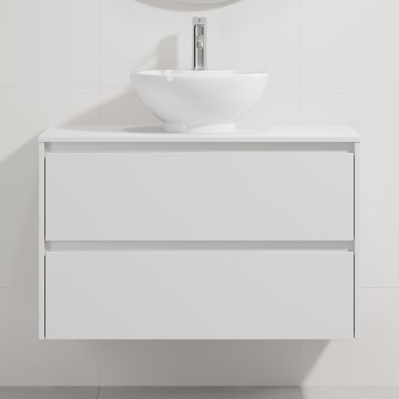 Шкаф за баня с мивка TRONDHEIM/DRAMMEN 90x57x46 см бял
