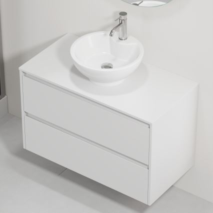 Шкаф за баня с мивка TRONDHEIM/DRAMMEN 90x57x46 см бял