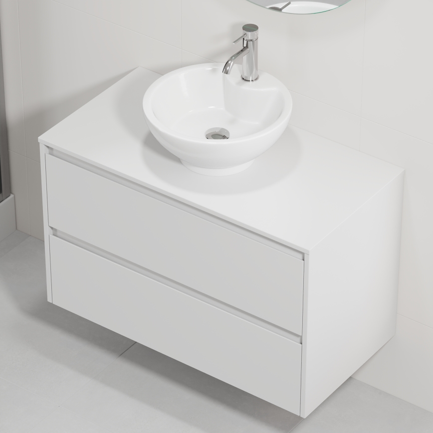 Шкаф за баня с мивка TRONDHEIM/DRAMMEN 90x57x46 см бял