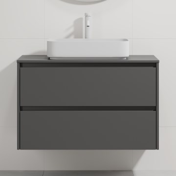 Шкаф за баня с мивка TRONDHEIM/LJORDAL 90x57x46 cm антрацит/бял