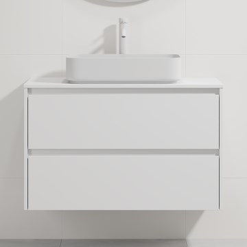 Шкаф за баня с мивка TRONDHEIM/LJORDAL 90x57x46 cm бял