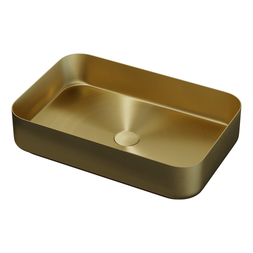 Шкаф за баня с мивка TRONDHEIM/LJORDAL 90x57x46 см бял/месинг