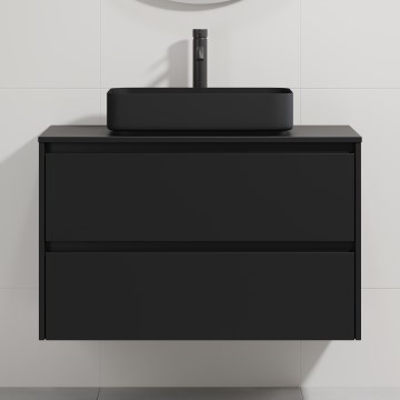 Шкаф за баня с мивка TRONDHEIM/LJORDAL 90x57x46 см, черен