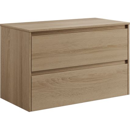 Шкаф за баня с мивка TRONDHEIM/LJORDAL 90x57x46 см дъб/черно