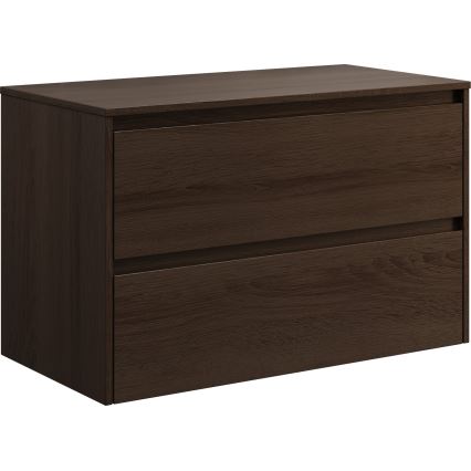 Шкаф за баня с мивка TRONDHEIM/LJORDAL 90x57x46 см орех/бял