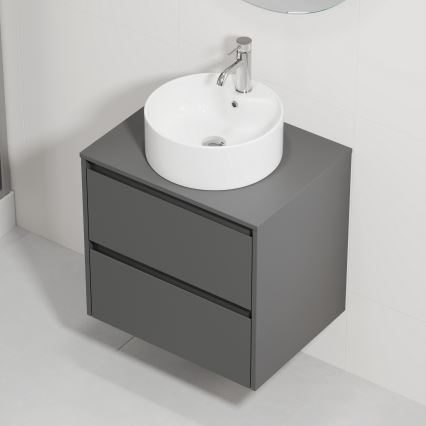 Шкаф за баня с мивка TRONDHEIM/VIKEDAL 60x57x46 cm антрацит/бял