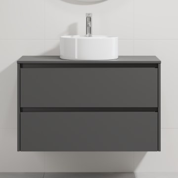 Шкаф за баня с мивка TRONDHEIM/VIKEDAL 90x57x46 cm антрацит/бял