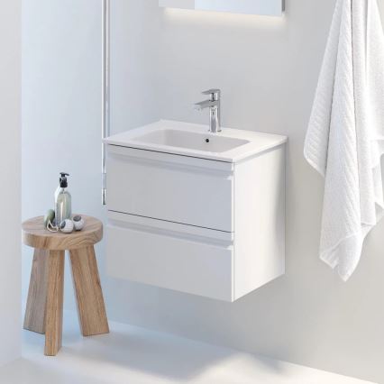 Шкаф за баня с мивка VEDO + LED огледало LED/10W/230V IP44 бял