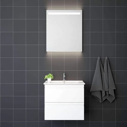 Шкаф за баня с умивалник VIGO + LED стенно огледало с вградена подсветка LED/10W/230V IP44 в бяло
