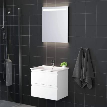 Шкаф за баня с умивалник VIGO + LED стенно огледало с вградена подсветка LED/10W/230V IP44 в бяло