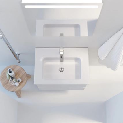 Шкаф за баня с умивалник VIGO + LED стенно огледало с вградена подсветка LED/10W/230V IP44 в бяло