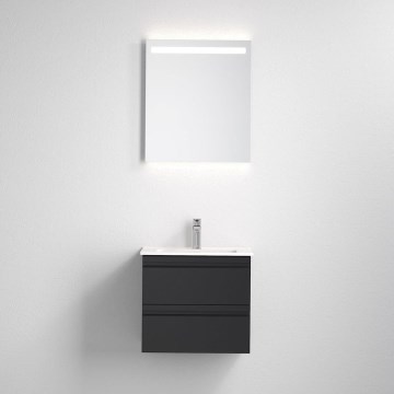 Шкаф за баня с мивка VIGO + стенено LED огледало с подсветка LED/10W/230V IP44 черно