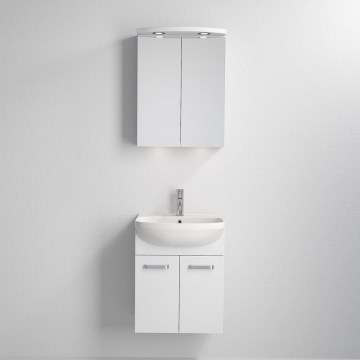Шкаф за баня с умивалник ASTRID + LED огледален шкаф 4xLED/4,3W/230V IP44 бял