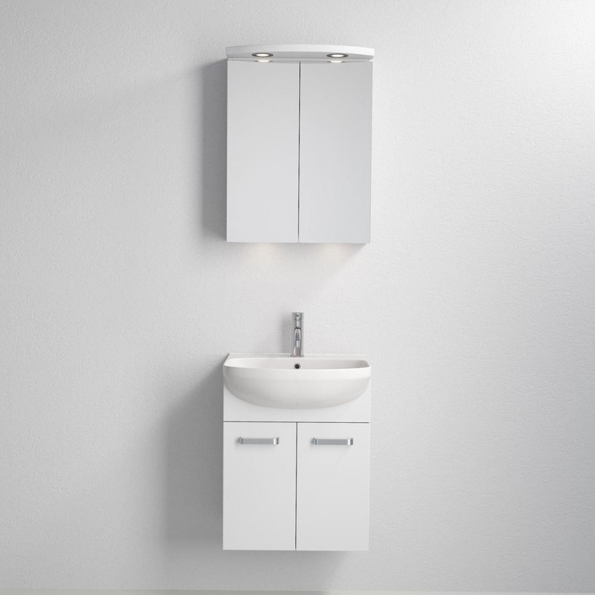Шкаф за баня с умивалник ASTRID + LED огледален шкаф 4xLED/4,3W/230V IP44 бял