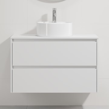 Шкаф за баня с умивалник TRONDHEIM/VIKEDAL, 90 x 57 x 46 см, бял