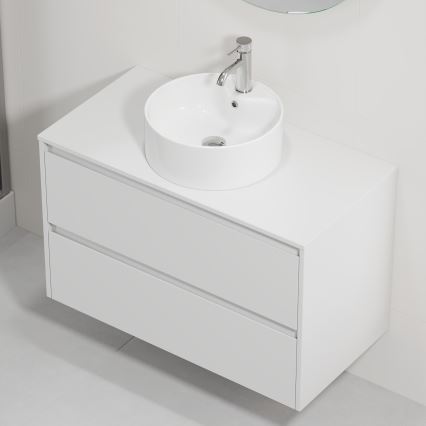 Шкаф за баня с умивалник TRONDHEIM/VIKEDAL, 90 x 57 x 46 см, бял