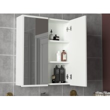 Шкаф за баня с огледало KAYLA 78x60 см бял