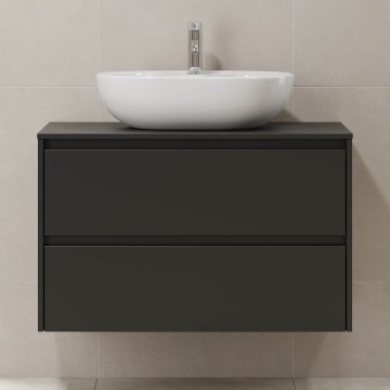 Шкаф за баня TRONDHEIM за мивка 90x57x46 см, черен