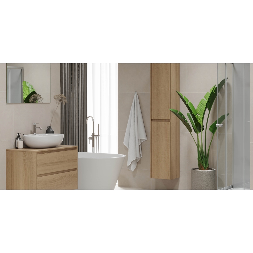 Шкаф за баня TRONDHEIM за мивка 90x57x46 см дъб