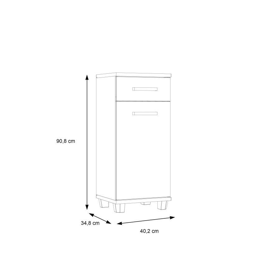 Шкаф за баня VENOM бял/дъб сонома