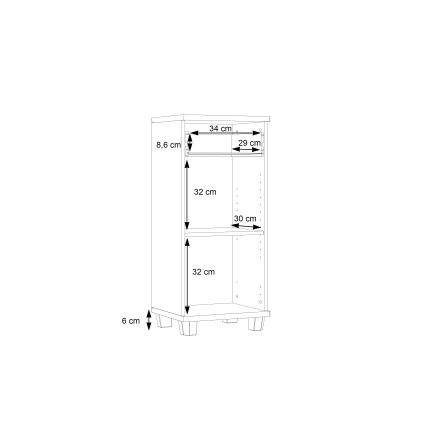 Шкаф за баня VENOM бял/дъб сонома