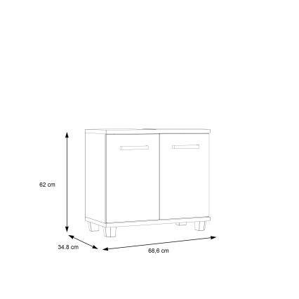 Шкаф за баня VENOM бял/дъб сонома