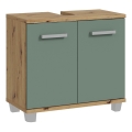 Шкаф за баня VENOM зелен/дъб артизан