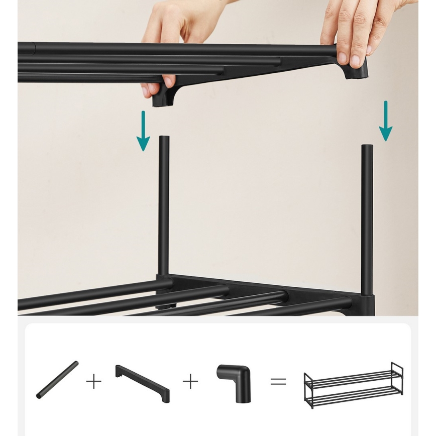 Шкаф за обувки ALVORO черен