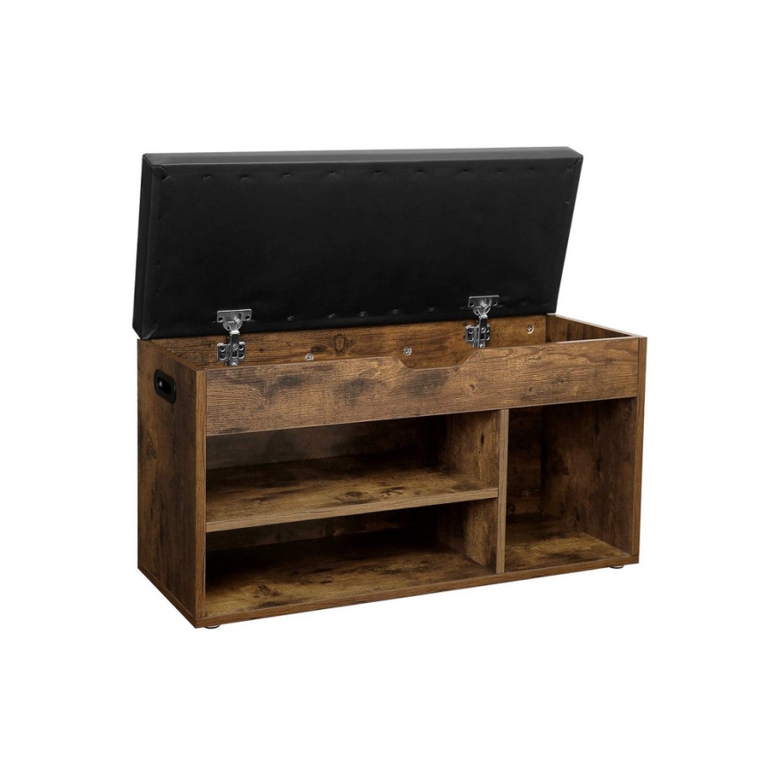 Шкаф за обувки DAVOR кафяв/черен