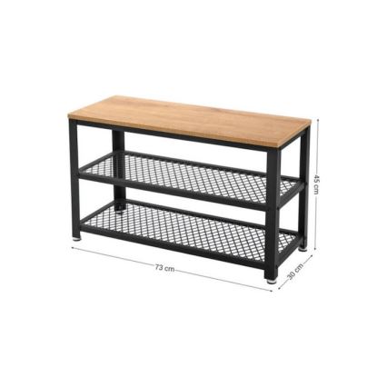 Шкаф за обувки DAVOR, кафяв/черен