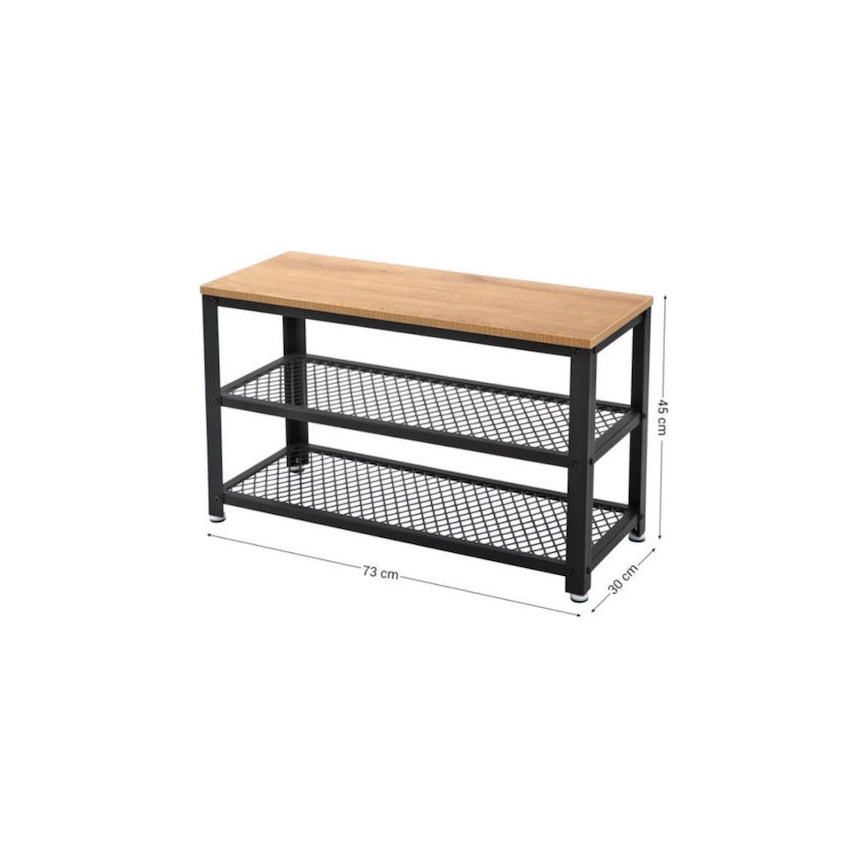 Шкаф за обувки DAVOR, кафяв/черен