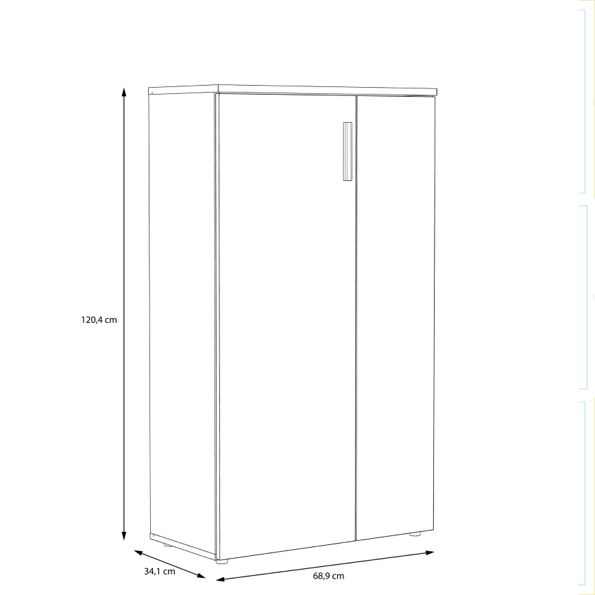 Шкаф за обувки ETON — бял/сив с бетонен ефект