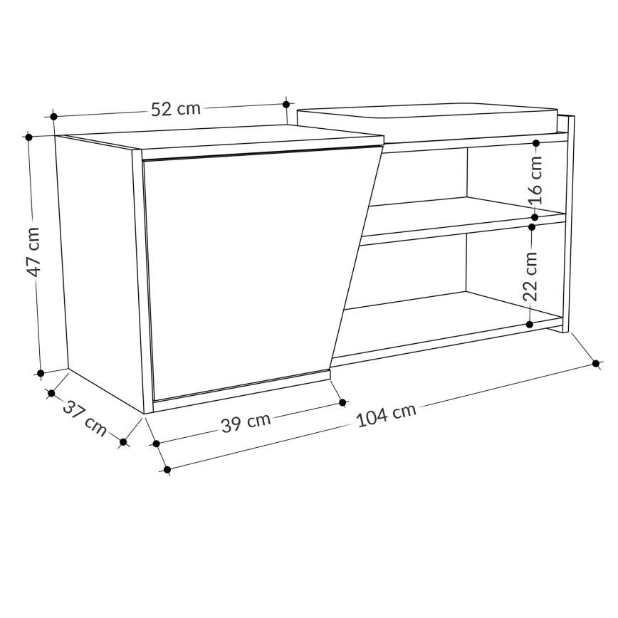 Шкаф за обувки FIONA 37x104 cм кафяв/антрацит