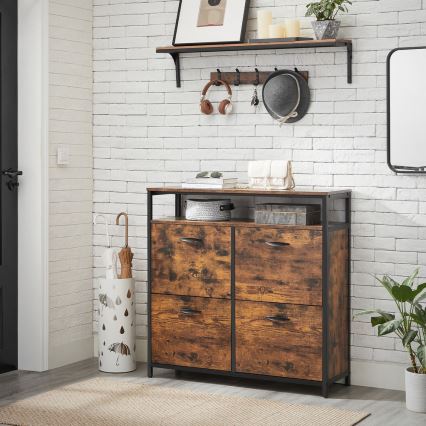 Шкаф за обувки FIRA кафяв/черен