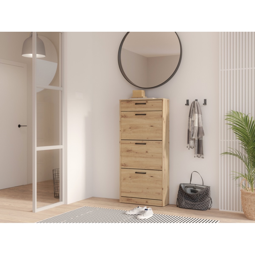 Шкаф за обувки KAVI в цвят дъб artisan