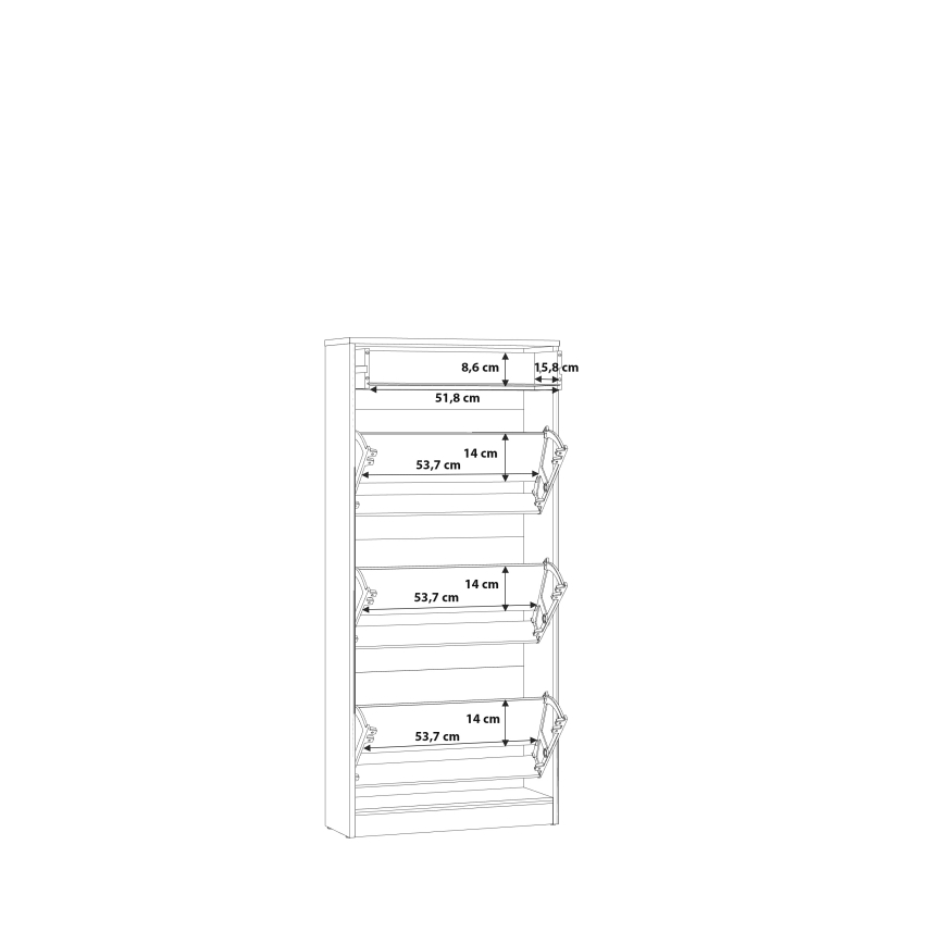 Шкаф за обувки KAVI в цвят дъб artisan