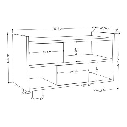 Шкаф за обувки TROY 53,5x83,5 cм сив
