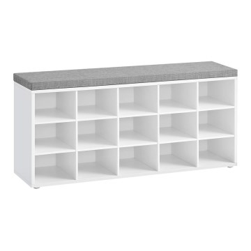 Шкаф за обувки VOREN 105x48x30 см бял/сив