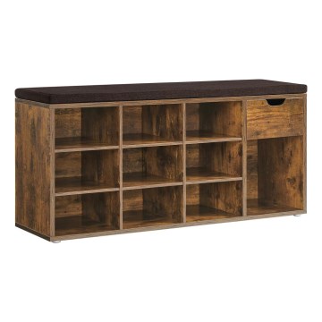 Шкаф за обувки VOREN, кафяв/черен