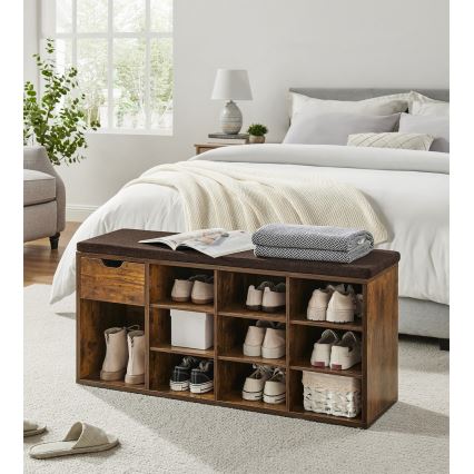 Шкаф за обувки VOREN, кафяв/черен