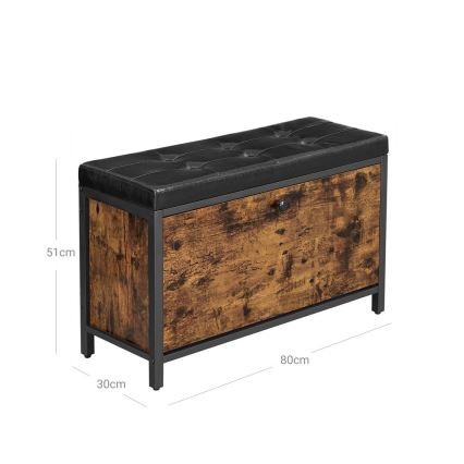 Шкаф за обувки VOREN кафяв/черен