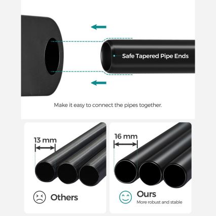 Шкаф за съхранение с рафтове и лост за дрехи MATIS 138x182 см черен