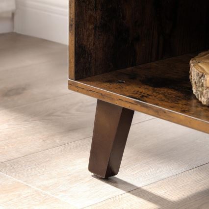 Шкаф за телевизор BASTOR, кафяв/черен