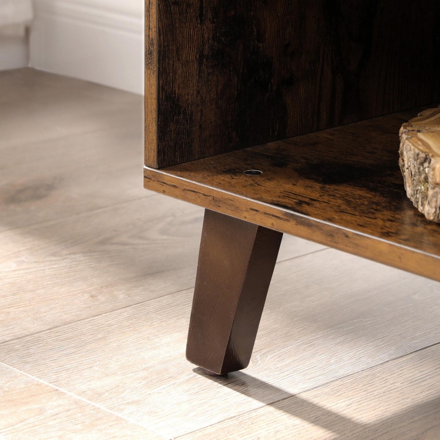 Шкаф за телевизор BASTOR, кафяв/черен