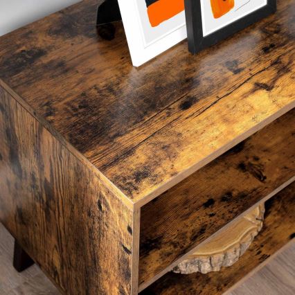 Шкаф за телевизор BASTOR, кафяв/черен