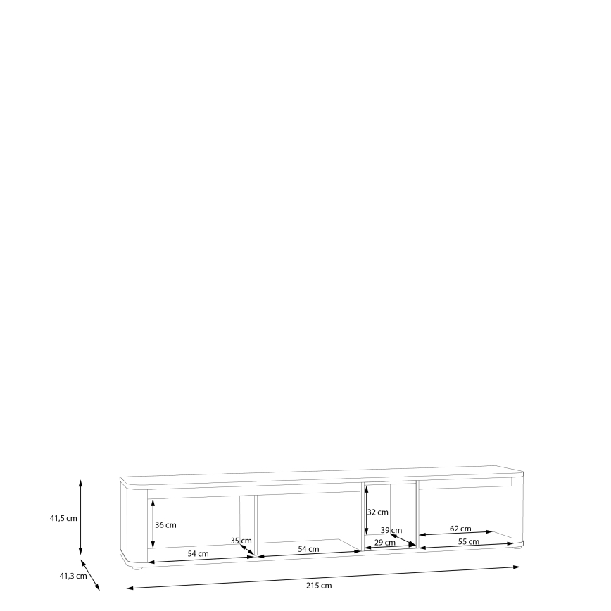 Шкаф за телевизор INAR, черно/кафяво