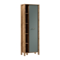 Шкаф за книги MENTA 66x200x37 см, дъб вотан/зелена