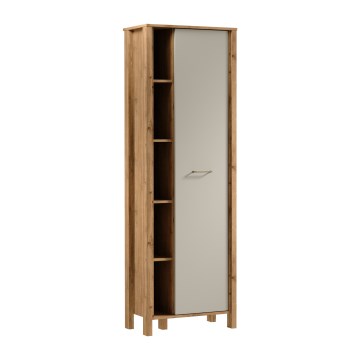 Шкаф за книги MENTA 66x200x37 см дъб wotan/сив