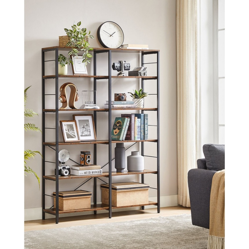 Шкаф за книги NAVARO кафяв/черен