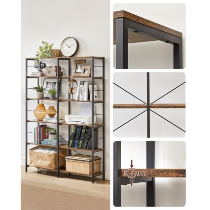 Шкаф за книги NAVARO кафяв/черен